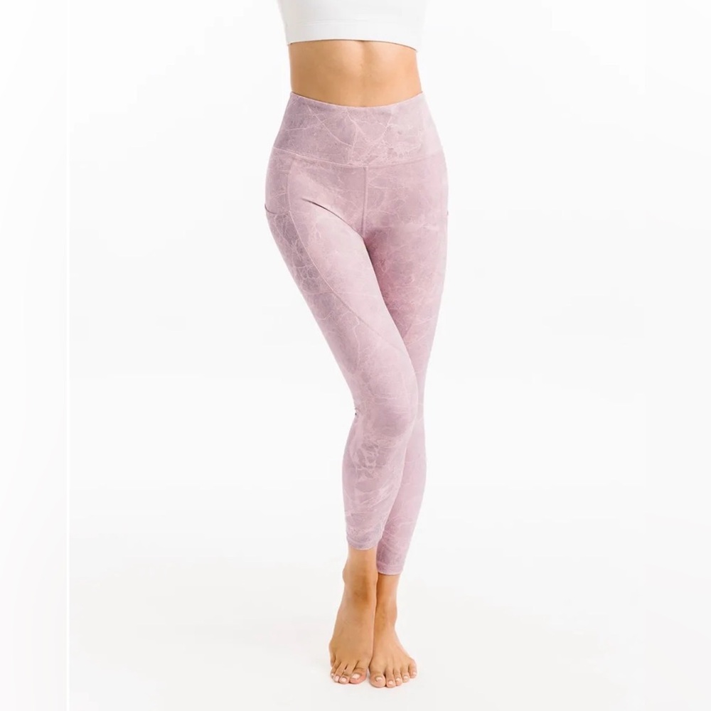 ZYIA Active Pink Digital Granite Pocket Light n Tight Hi-rise 7/8 24"